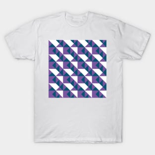 ’Zangles’ - in Purple and Aqua Blue on a White base T-Shirt